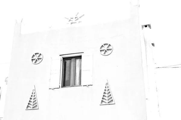 Na ilha de grécia antorini europa casa velha e cor branca — Fotografia de Stock