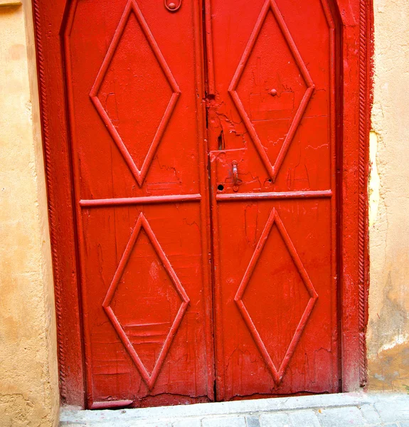 Historical marble  in  antique building door morocco      style — Stock Photo, Image