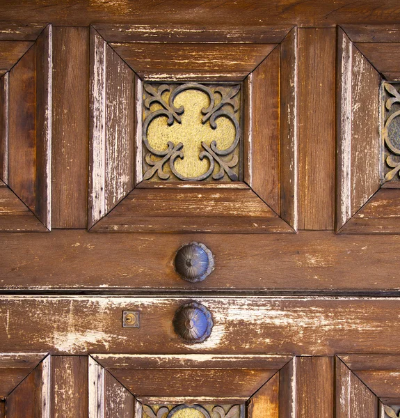 Battente e porta in vetro di legno caronno varesino varese italia — Foto Stock