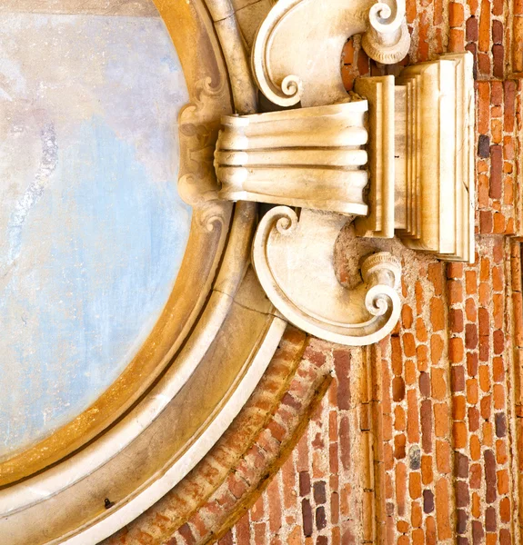 Absztrakt vonal Olaszország tradate régi fal és ablak templom — Stock Fotó