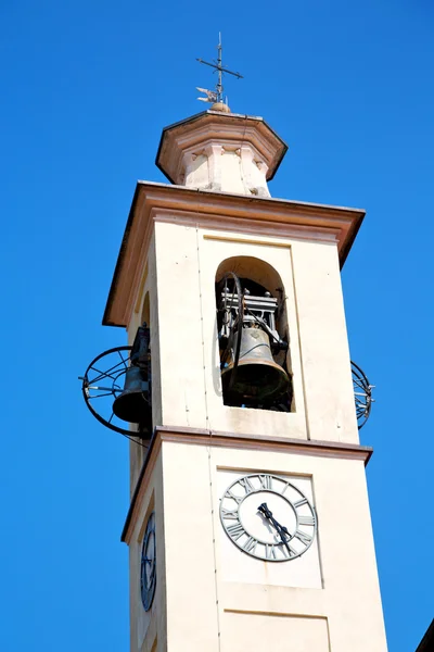 Bau uhrturm in italien europa stein und glocke — Stockfoto