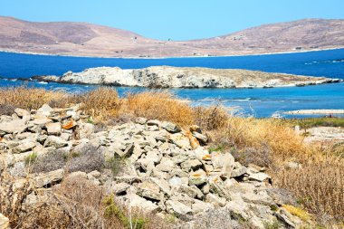 delos Yunanistan historycal Akropolis tapınağında ve eski harabe sı