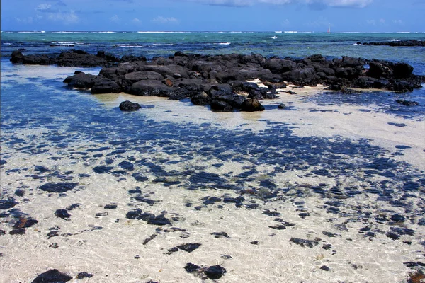 Boat foam footstep   of deus cocos   mauritius — Stock Photo, Image