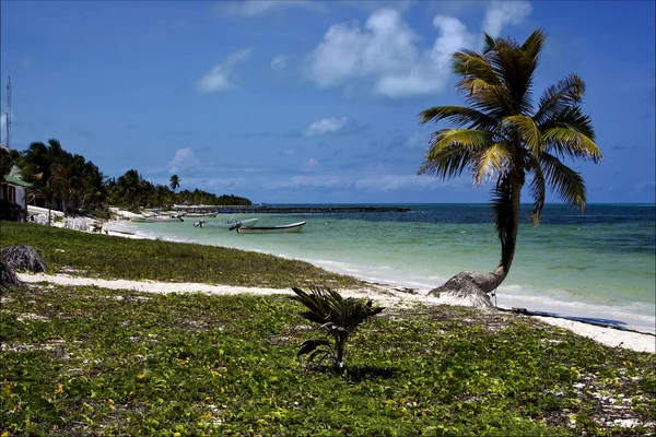 In mexiko in der blauen lagune entspannen sian kaan — Stockfoto