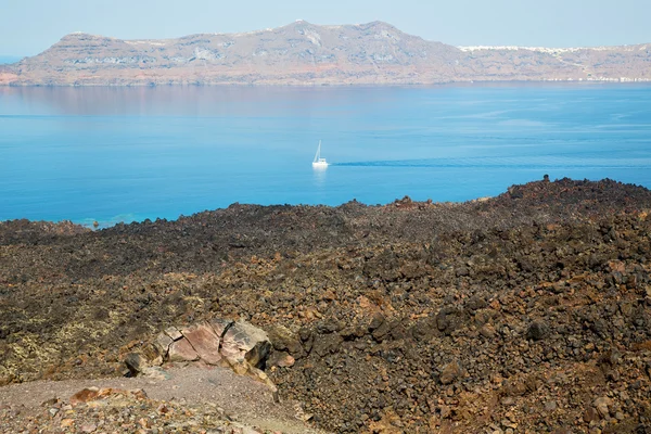 Vulkanische grond in Europa santorini Griekenland Middellandse Zee — Stockfoto