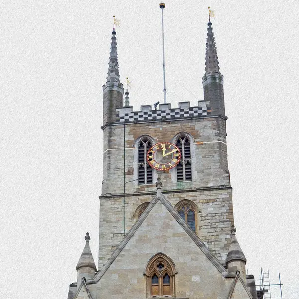 Tür southwark kathedrale in london england alter bau an — Stockfoto