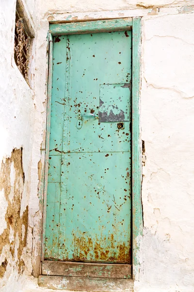 Porta velha em Marrocos África ancien metal verde — Fotografia de Stock