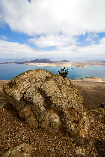 Harbor rock sten himlen moln båt — Stockfoto