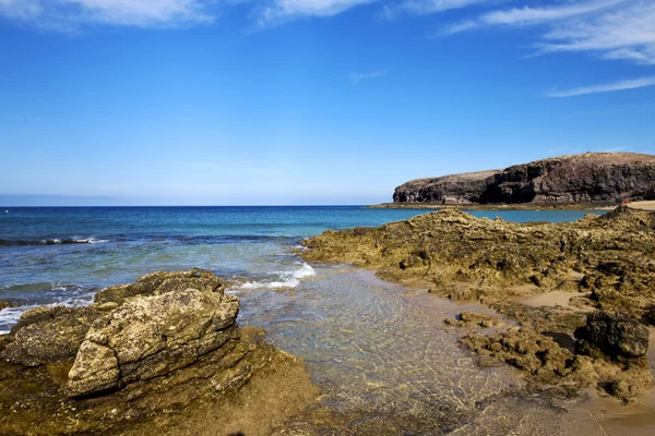 Lanzarote İspanya rock kıyı şeridi ve yaz — Stok fotoğraf