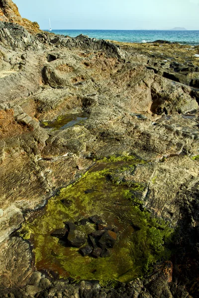 Moschusteichstrand in lanzarote spanien — Stockfoto