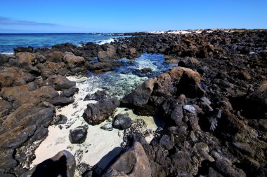 gökyüzü ışık plaj su lanzarote Adası köpük rock İspanya toprakları