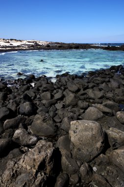 Lanzarote gölet kıyıları ve yaz 
