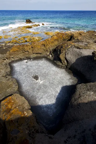 In isle schuim rock Spanje landschap stenen hemel wolk — Stockfoto