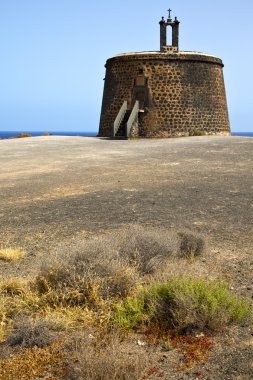 Lanzarote castillo de las coloradas İspanya eski duvar kale  