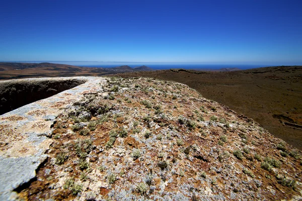 Panoramy lanzarote Hiszpania stary strażnik wieży i gniazda — Zdjęcie stockowe