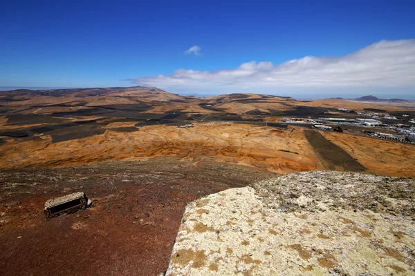 Panoramas    lanzarote  spain the castle  sentry tower and slot — Stock Photo, Image