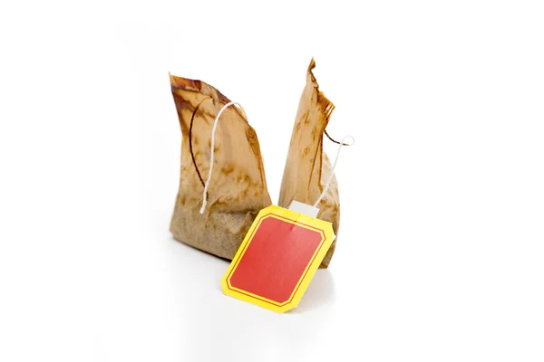 Tea bag on the white background — Stock Photo, Image