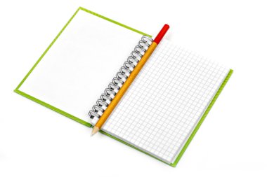 beyaz zemin üzerine defter