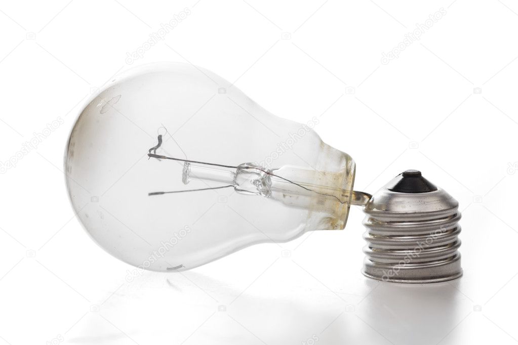 light bulb on the white background