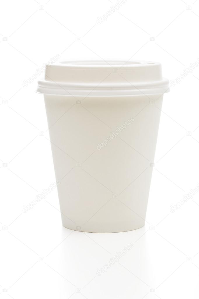 paper cup on the white background