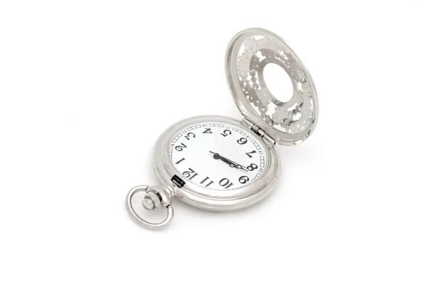 Orologio sullo sfondo bianco — Foto Stock