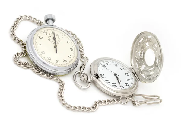 Orologio sullo sfondo bianco — Foto Stock