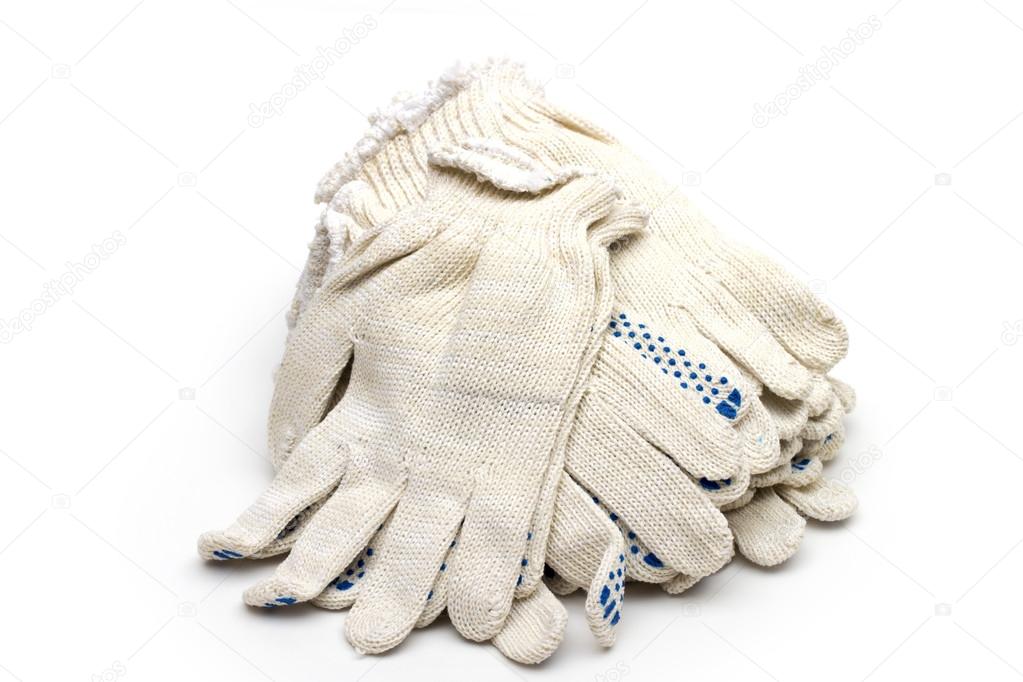 Gloves on the white background