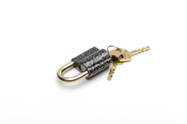 Beyaz arka plan üzerinde kilit