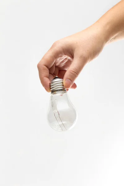 Glühbirne auf weißem Hintergrund — Stockfoto