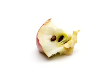 Beyaz arkaplanda elma