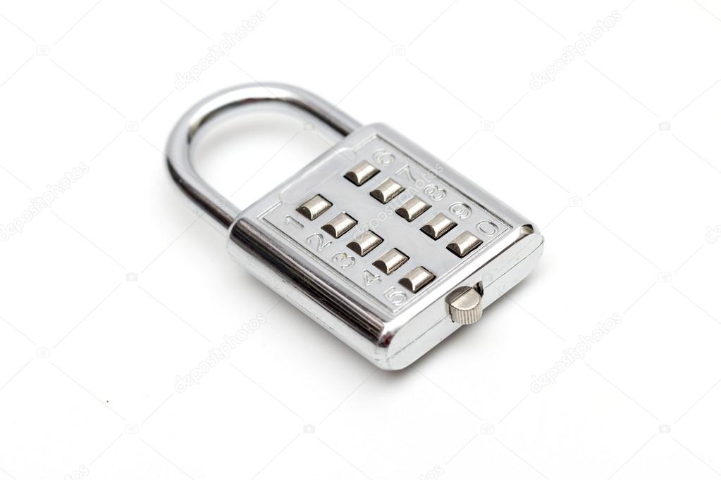 Lock on the white background