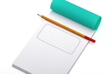beyaz zemin üzerine defter