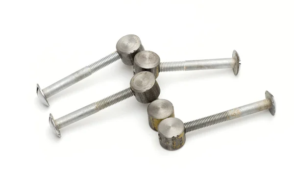 Fasteners on the white background — Stock Photo, Image