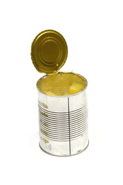 Beyaz arka plan üzerinde konserve