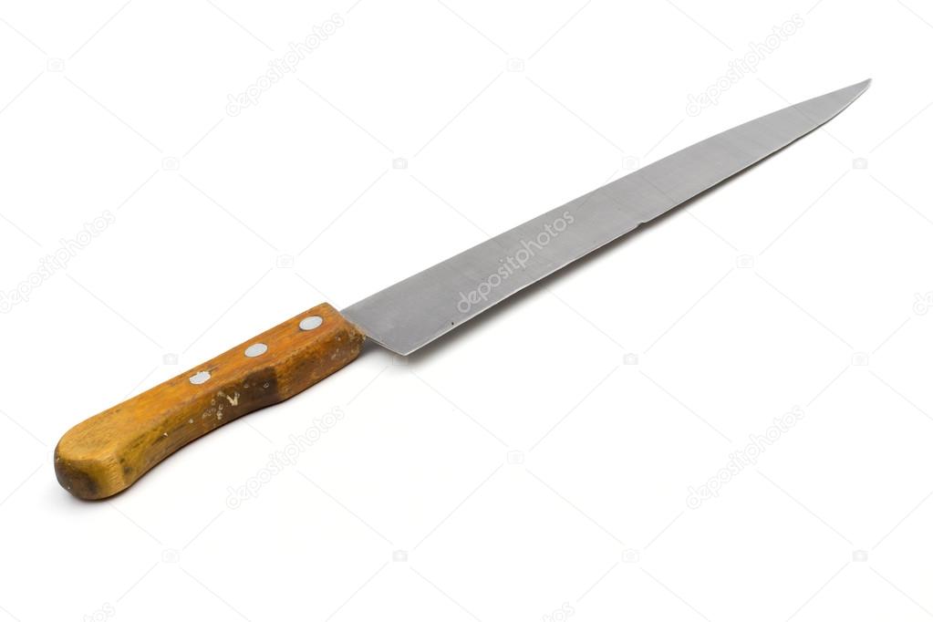 Knife on the white background