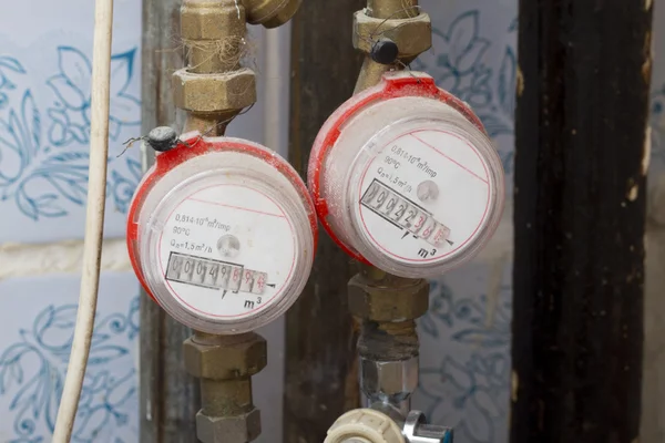 Water meter on the white background — Stock Photo, Image