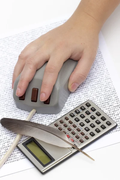 Computermuis op de witte achtergrond — Stockfoto