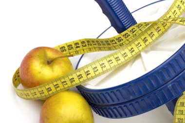 Beyaz arka plan üzerinde Fitness