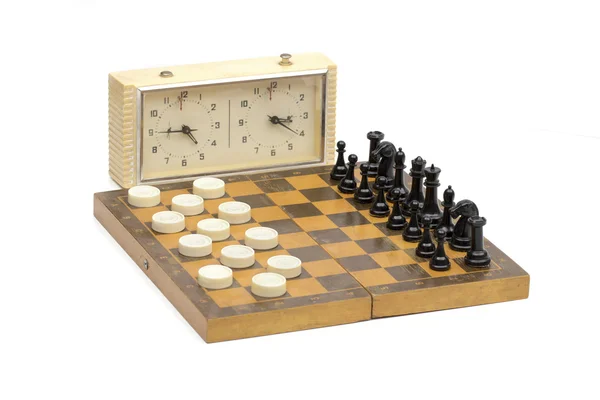 Échecs sur le fond blanc — Photo