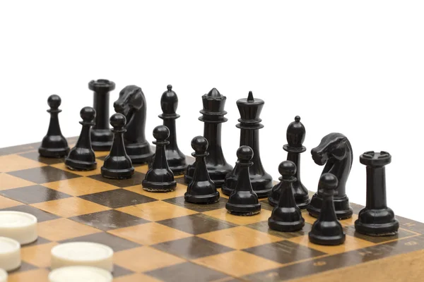 Schach auf weißem Hintergrund — Stockfoto