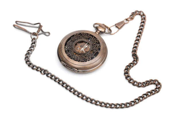 Pocket watch fehér alapon — Stock Fotó