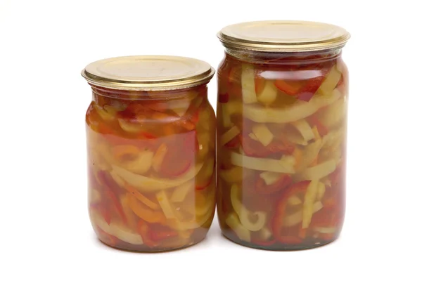 Marinated peppers on the white background — Stock Photo, Image