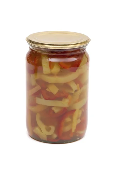 Marinated peppers on the white background — Stock Photo, Image