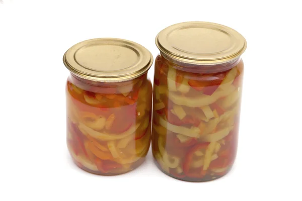 Marinated peppers on the white background — Stock Photo, Image