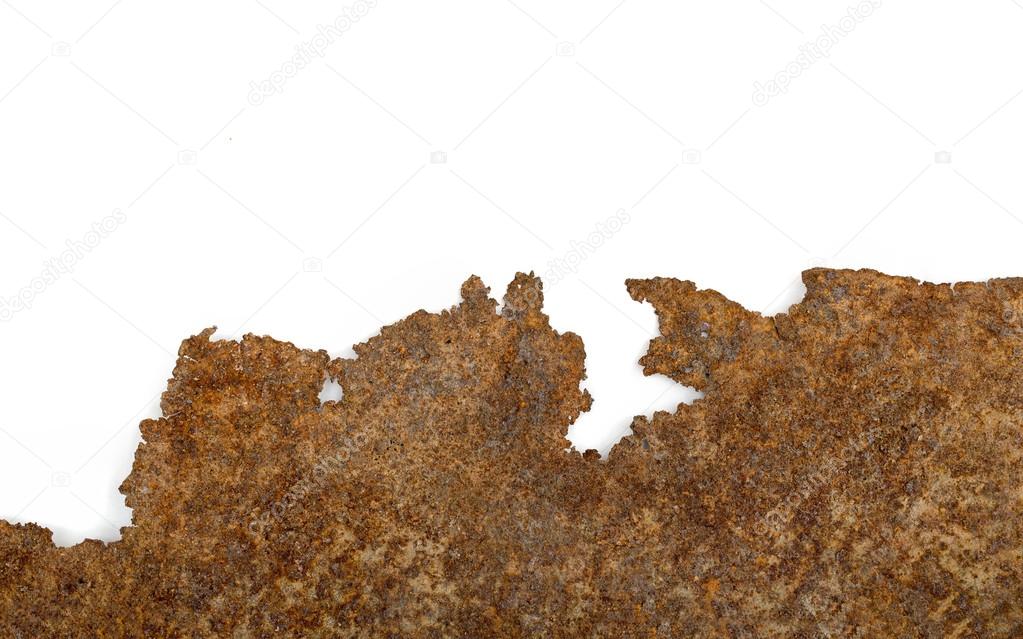 rust on the white background
