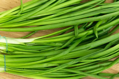 beyaz zemin üzerine yeşil soğan