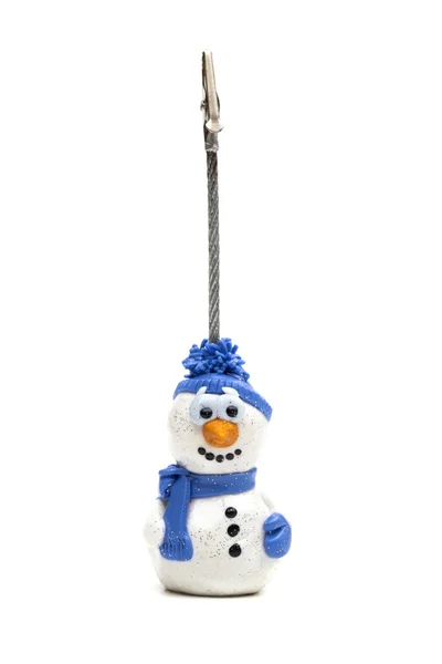 Snowman on the white background — Stock Photo, Image