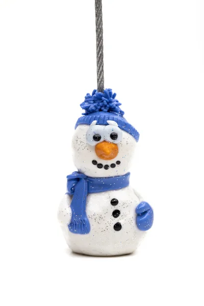 Snowman on the white background — Stock Photo, Image