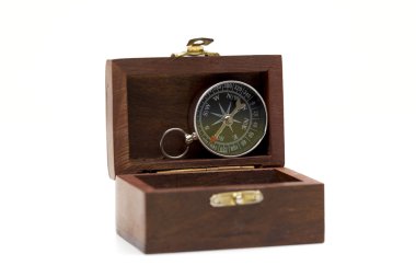 Beyaz arkaplanda pusula