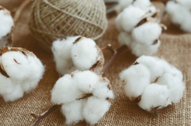 yumuşacık pamuk koza ve jüt halat hank r üzerinde çiçek tasarım